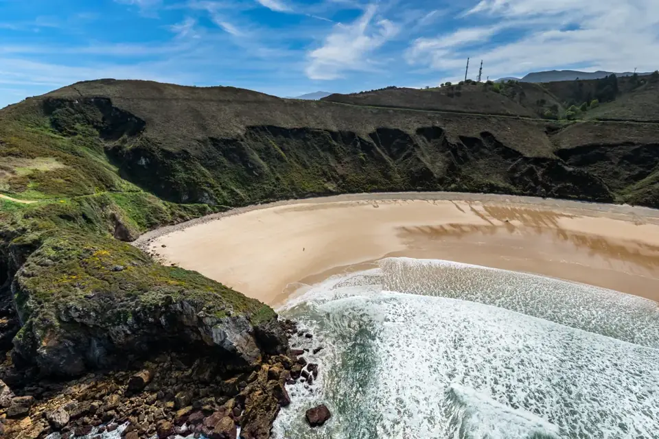 Playa de Torimbia, Llanes, desde el aire